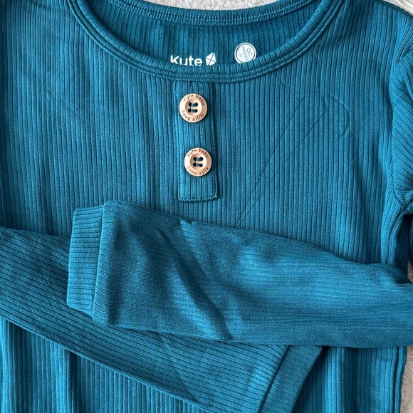 Kyte Baby Ribbed Henley Two Piece Button Up Set - 4T - Loch - NWT - Picture 5 of 6